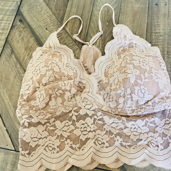 Padded Sheer Lace Longline Brami (Bra Cami) - Picture 4 of 4